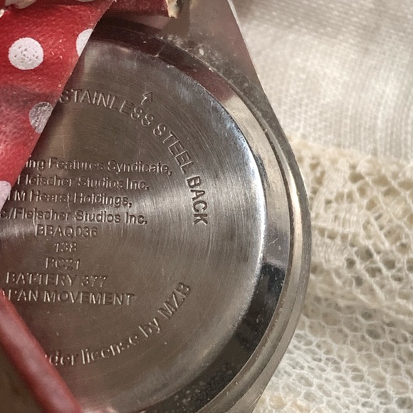 Vintage Red & White Polka Dot Betty Boop Stainless Steel Ladies Watch Jewelry - Picture 11 of 14